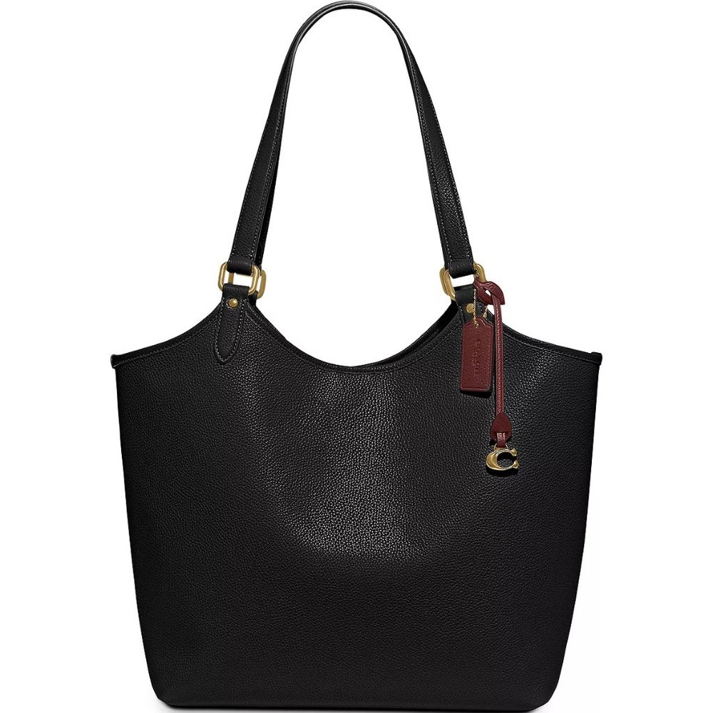 Coach Day Tote Leather Black with Removable zip pouch